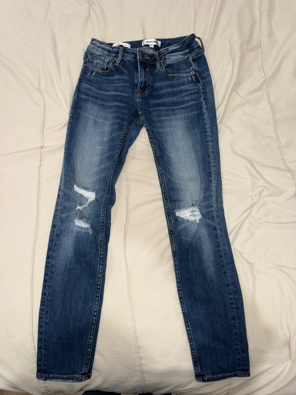 Vigoss Slim Skinny Distressed Blue Jeans